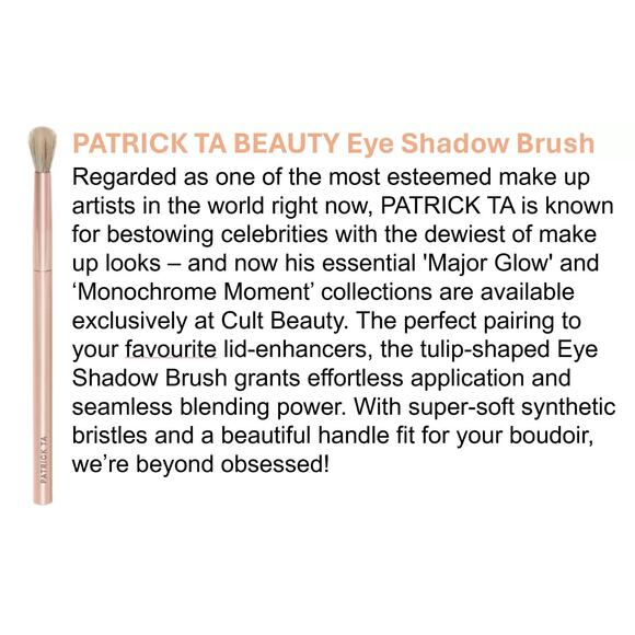 PATRICK TA BEAUTY Eye Shadow Brush ~ Brand New In Box ~ So SOFT - Picture 2 of 2